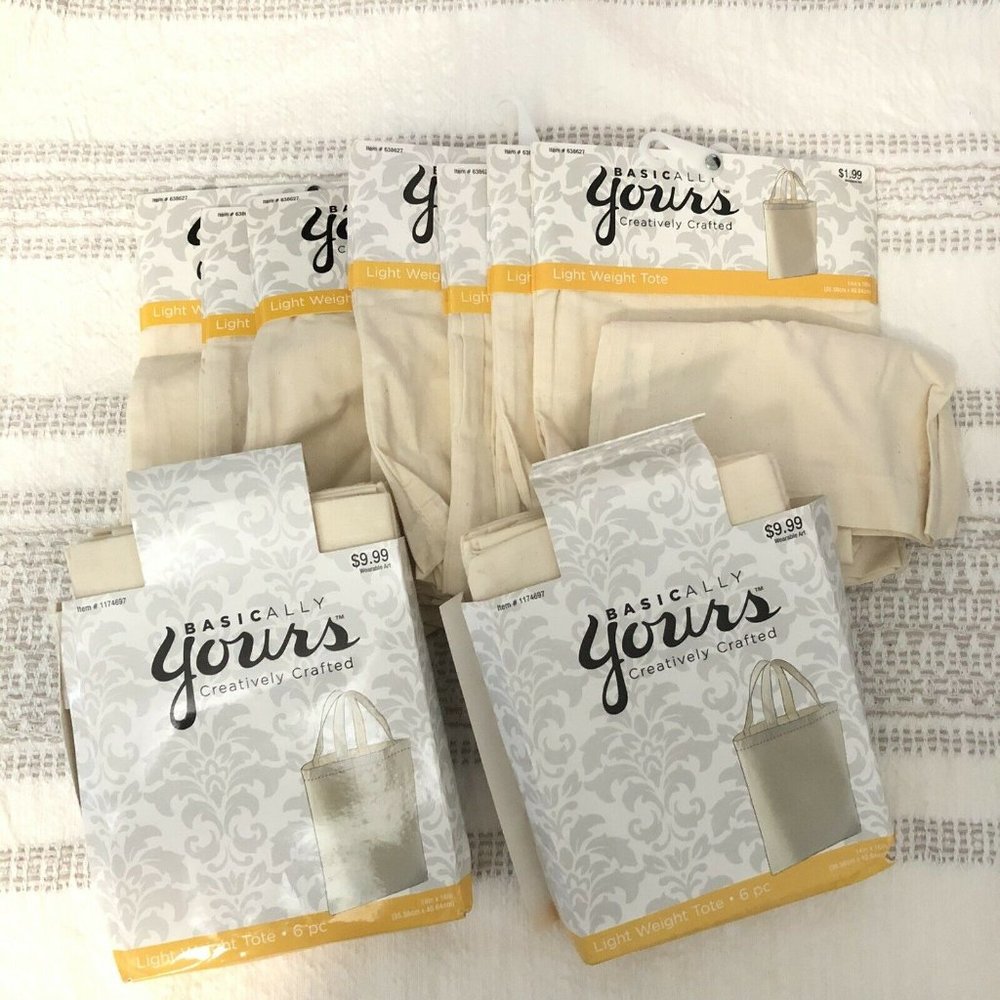 (20) Plain Fabric DIY Craft Favor Bags / Totes
